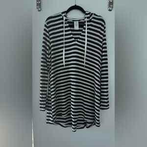 Black and White Striped Cover up